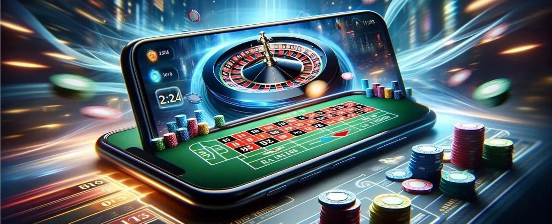 yy777 App Download Banner with mobile phone and casino games